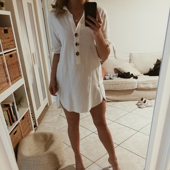 linen shirt dress zara